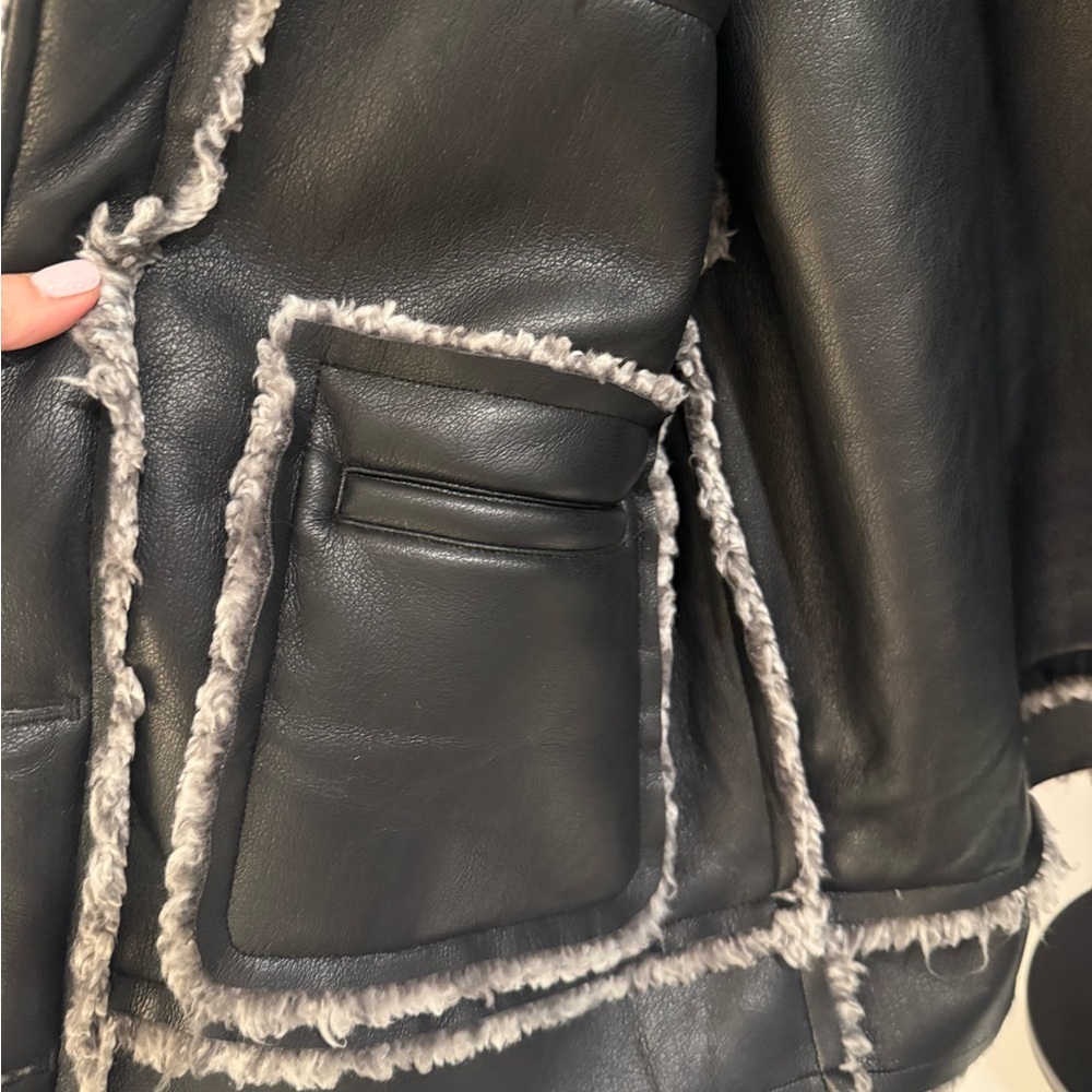 NWT💕 Current Air Reversible Charcoal Teddy 🧸Jacket Faux M - Picture 6 of 10
